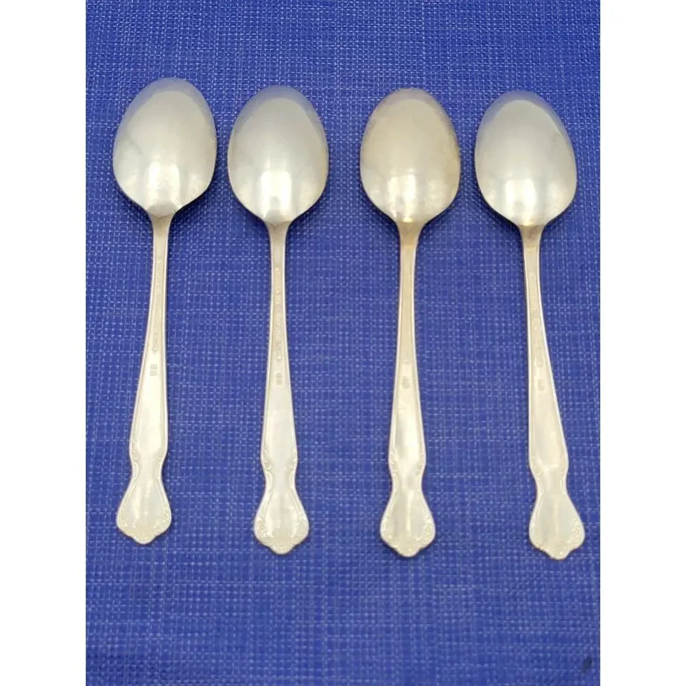 Rogers Brothers Daybreak Elegant Lady Set 4 Teaspoons Reinforced Plate IS